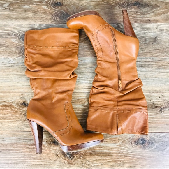 Guess by Marciano Shoes - Guess by Marciano- Brown Leather Heeled Boot